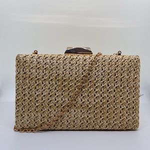Natural Straw Box Clutch